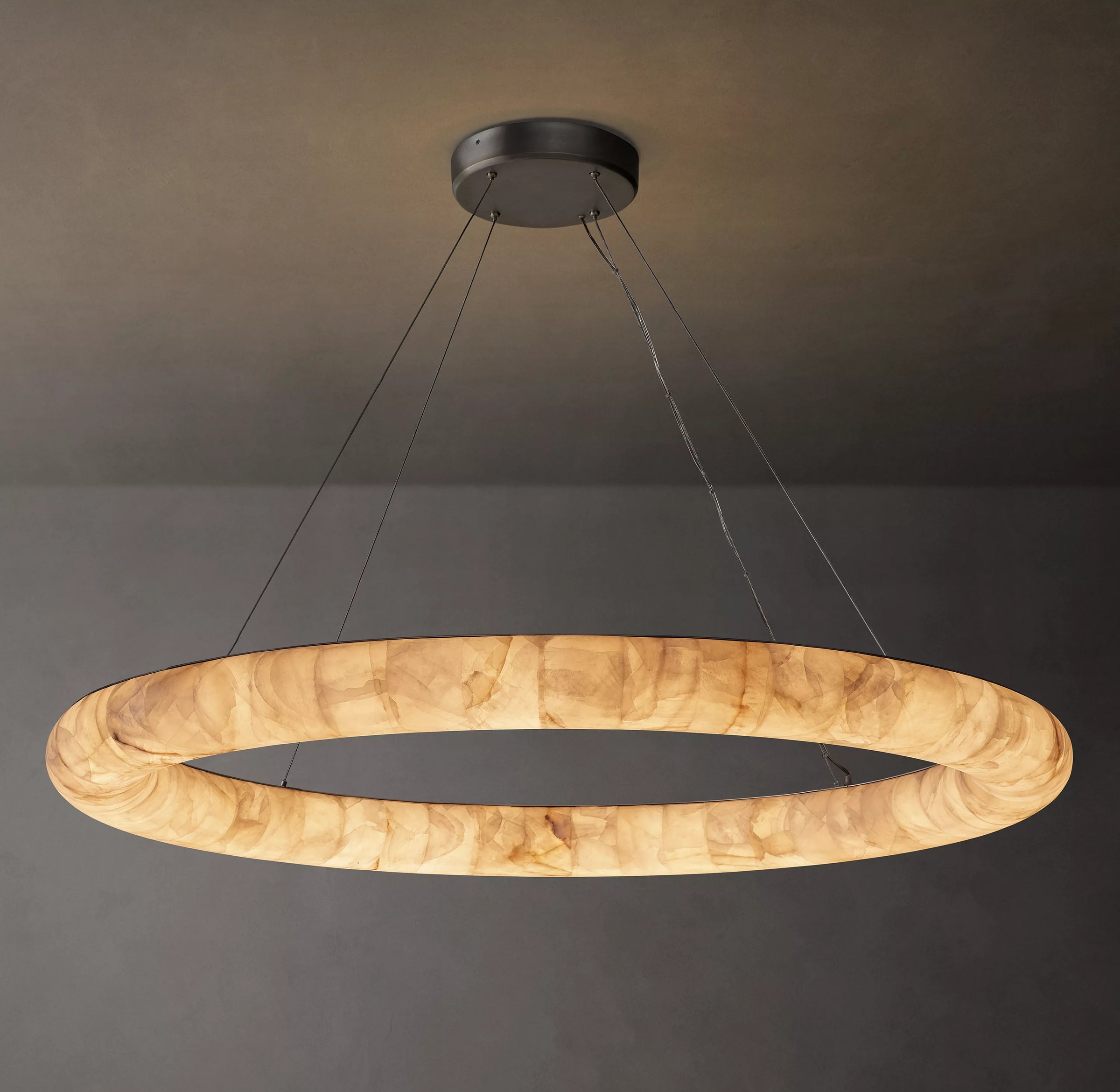 WOMO Lisse Ring Alabaster Chandelier - Rivage