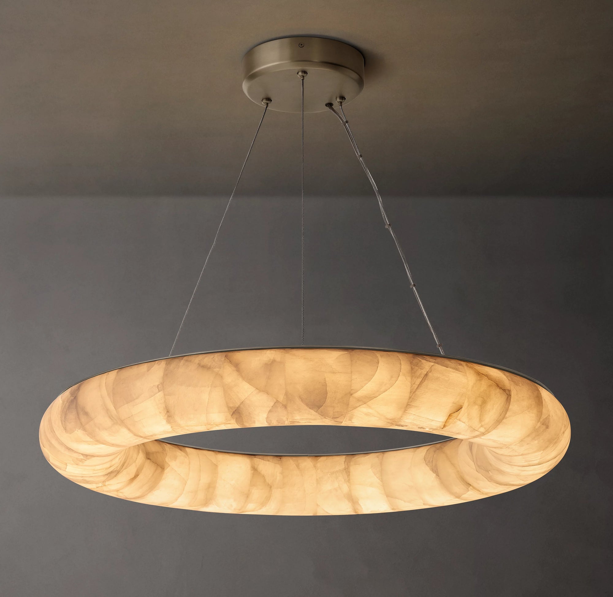 WOMO Lisse Ring Alabaster Chandelier - Rivage