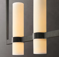 WOMO Cylindrical Milk Glass Linear Chandelier - Ravelle