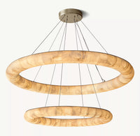 WOMO Lisse Ring Alabaster Chandelier - Rivage