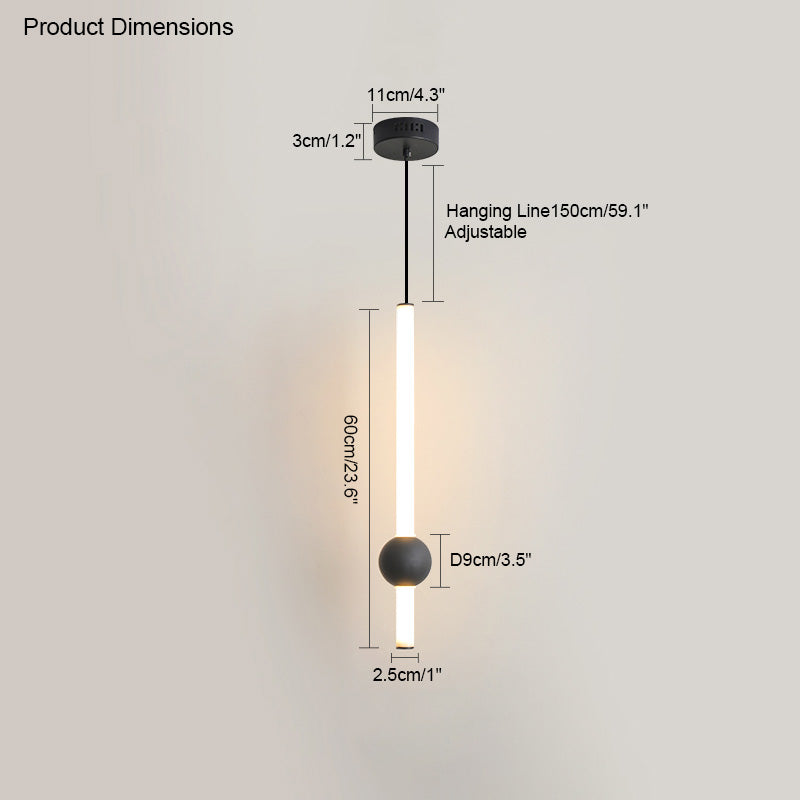 WOMO White & Black Tube Pendant Light-WM2093