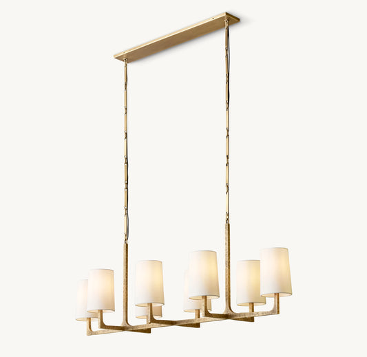 WOMO Shaded Hammered Metal Linear Chandelier – Wright