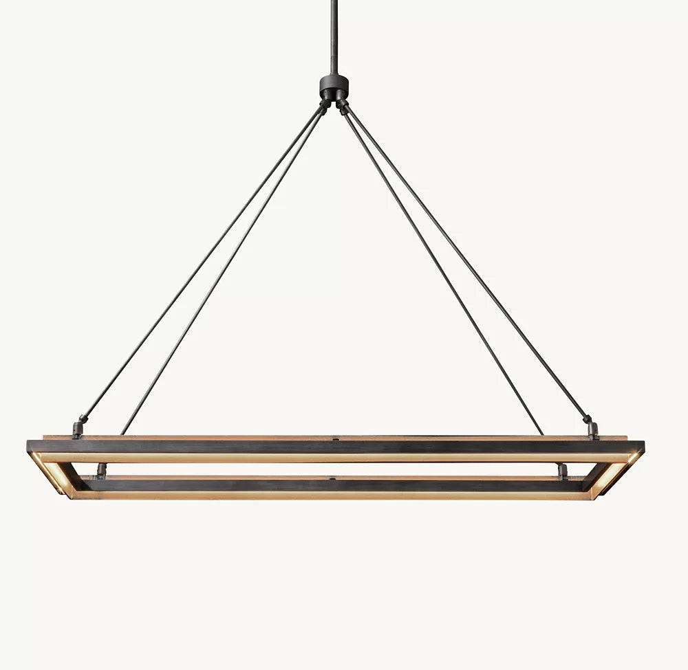 WOMO Forged Iron Rectangular LED Chandelier - Peralta