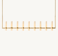 WOMO Cylindrical Milk Glass Linear Chandelier - Ravelle