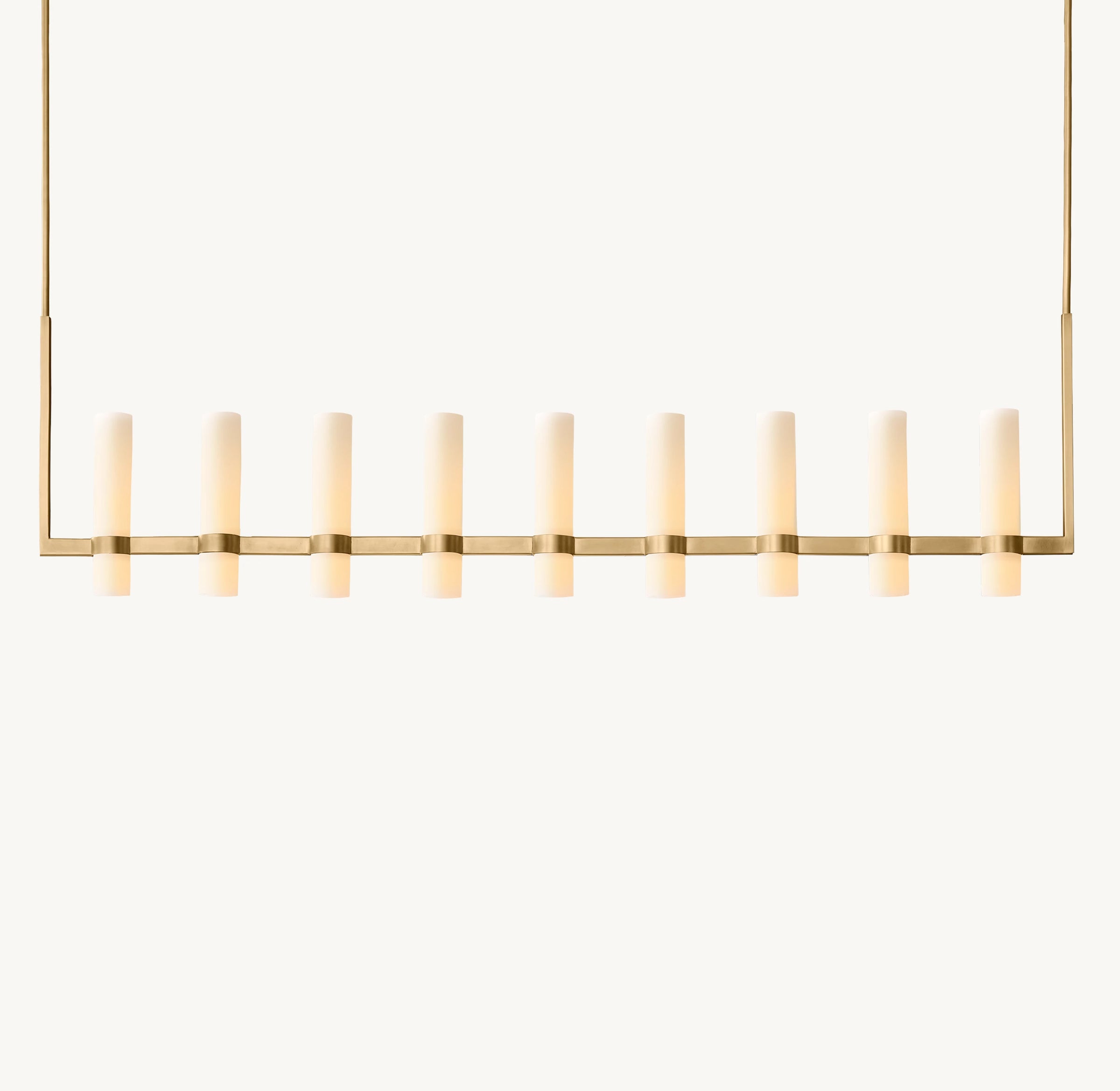 WOMO Cylindrical Milk Glass Linear Chandelier - Ravelle