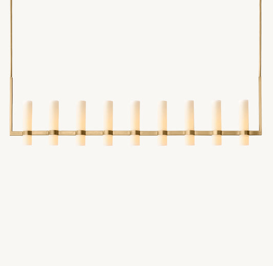 WOMO Cylindrical Milk Glass Linear Chandelier - Ravelle