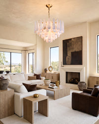 WOMO Tiered Raindrop Alabaster Chandelier-WM2395