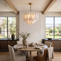WOMO Tiered Raindrop Alabaster Chandelier-WM2395