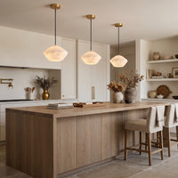WOMO Flying Saucer Alabaster Pendant Light-WM2840
