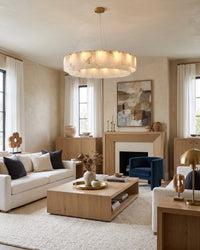 WOMO Round Alabaster Chandelier-WM2843