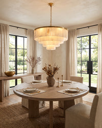 WOMO Tiered Round Alabaster Chandelier-WM2853