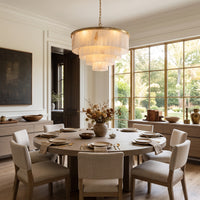 WOMO Tiered Round Alabaster Chandelier-WM2853