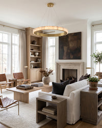 WOMO Tiered Circular Alabaster Chandelier-WM2858