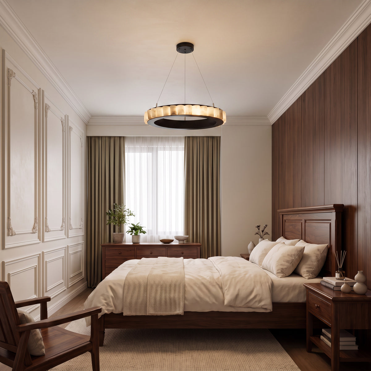WOMO Tiered Circular Alabaster Chandelier-WM2858