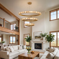 WOMO Tiered Circular Alabaster Chandelier-WM2858