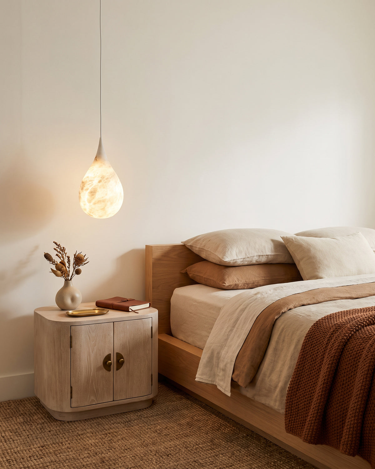 WOMO Alabaster Raindrop Pendant Light-WM2901