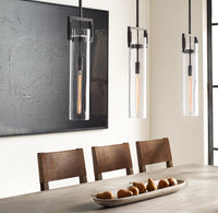 WOMO Clear Glass Cylinder Pendant Light - Machinist