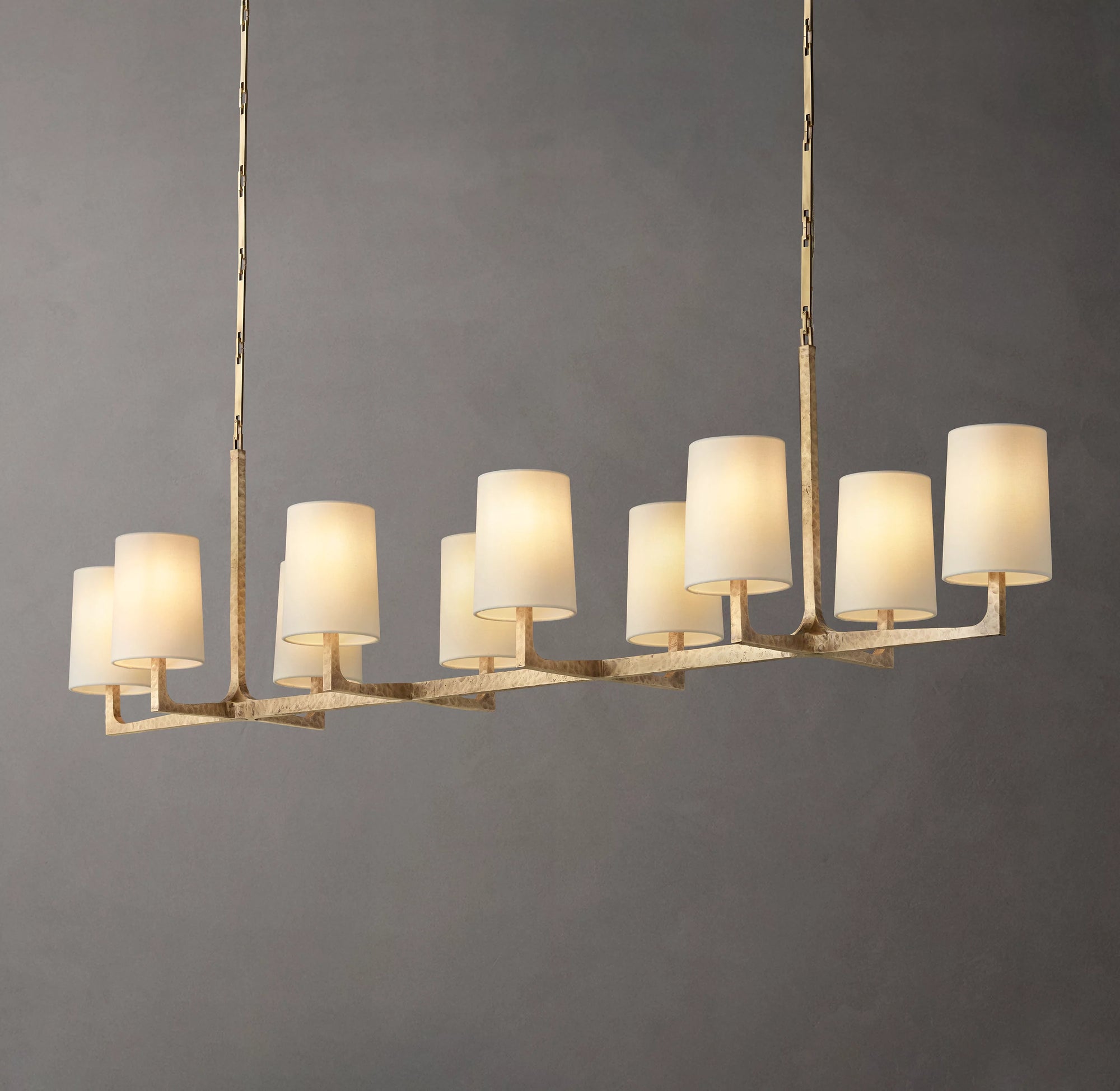WOMO Shaded Hammered Metal Linear Chandelier – Wright