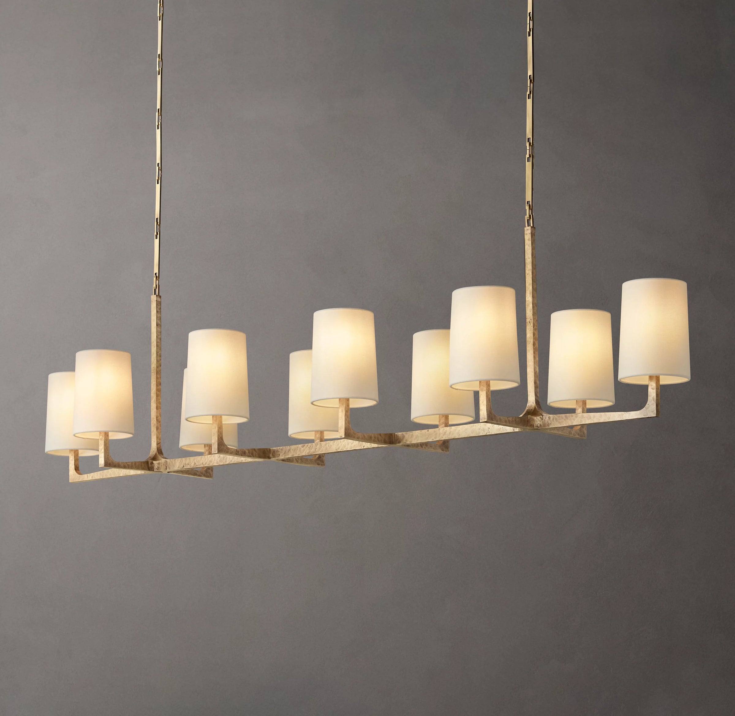 WOMO Shaded Hammered Metal Linear Chandelier – Wright