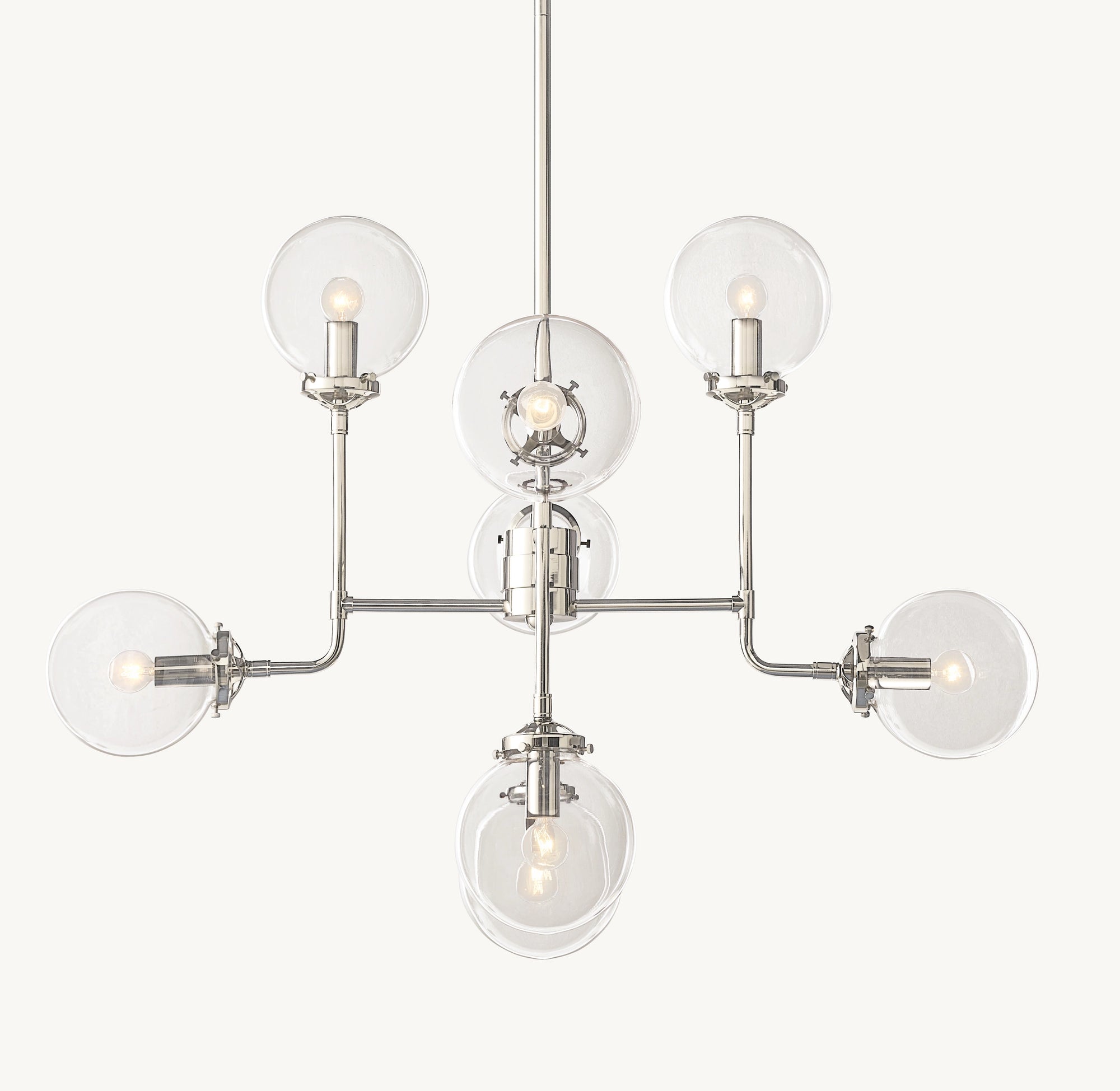 WOMO Clear Glass Sputnik Globe Chandelier - Bistro