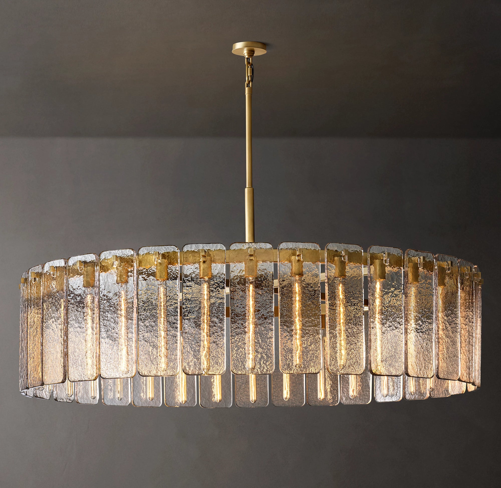 WOMO Textured Glass Round Chandelier - Calamette