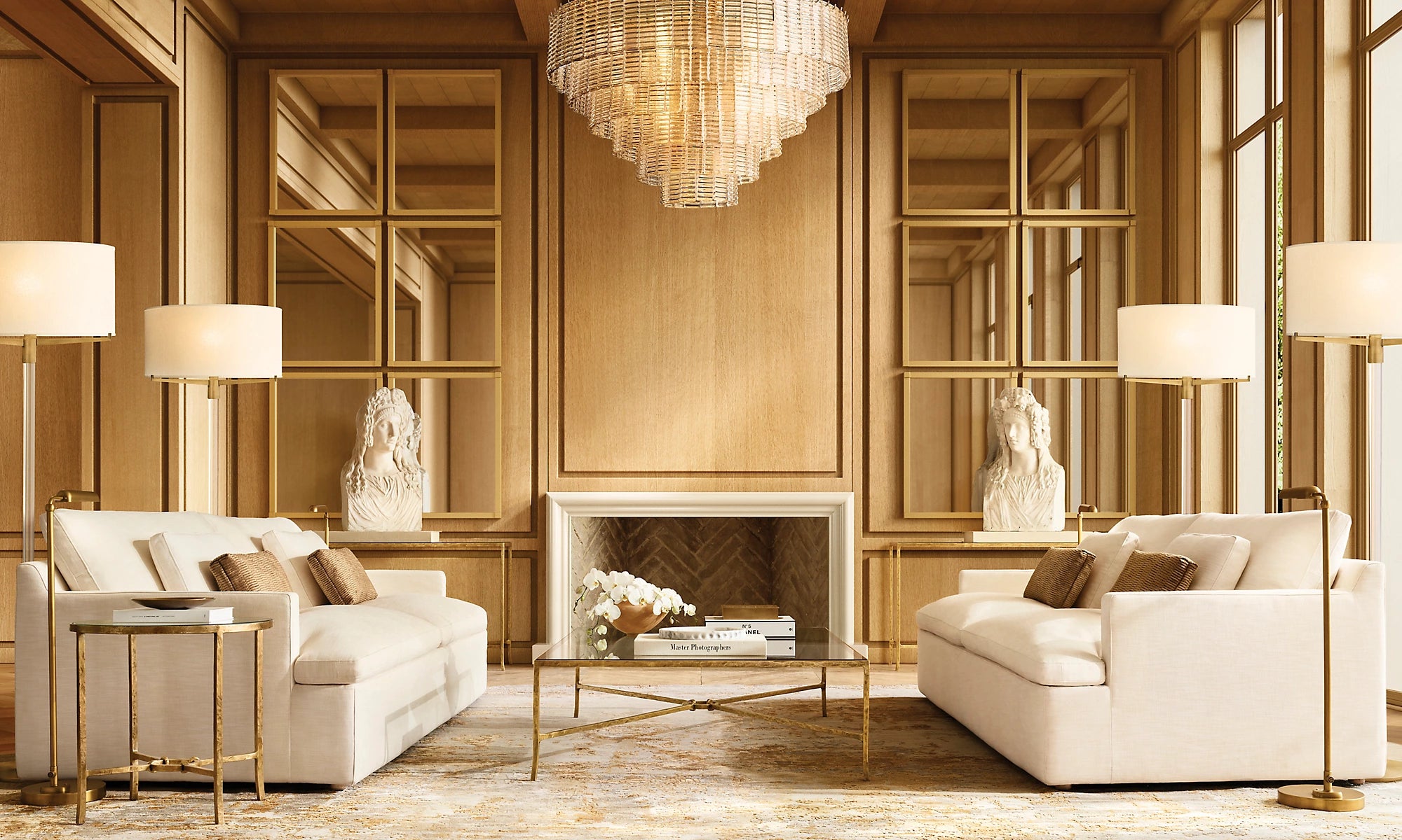 WOMO Ribbed Clear Glass Tiered Chandelier - Sirene