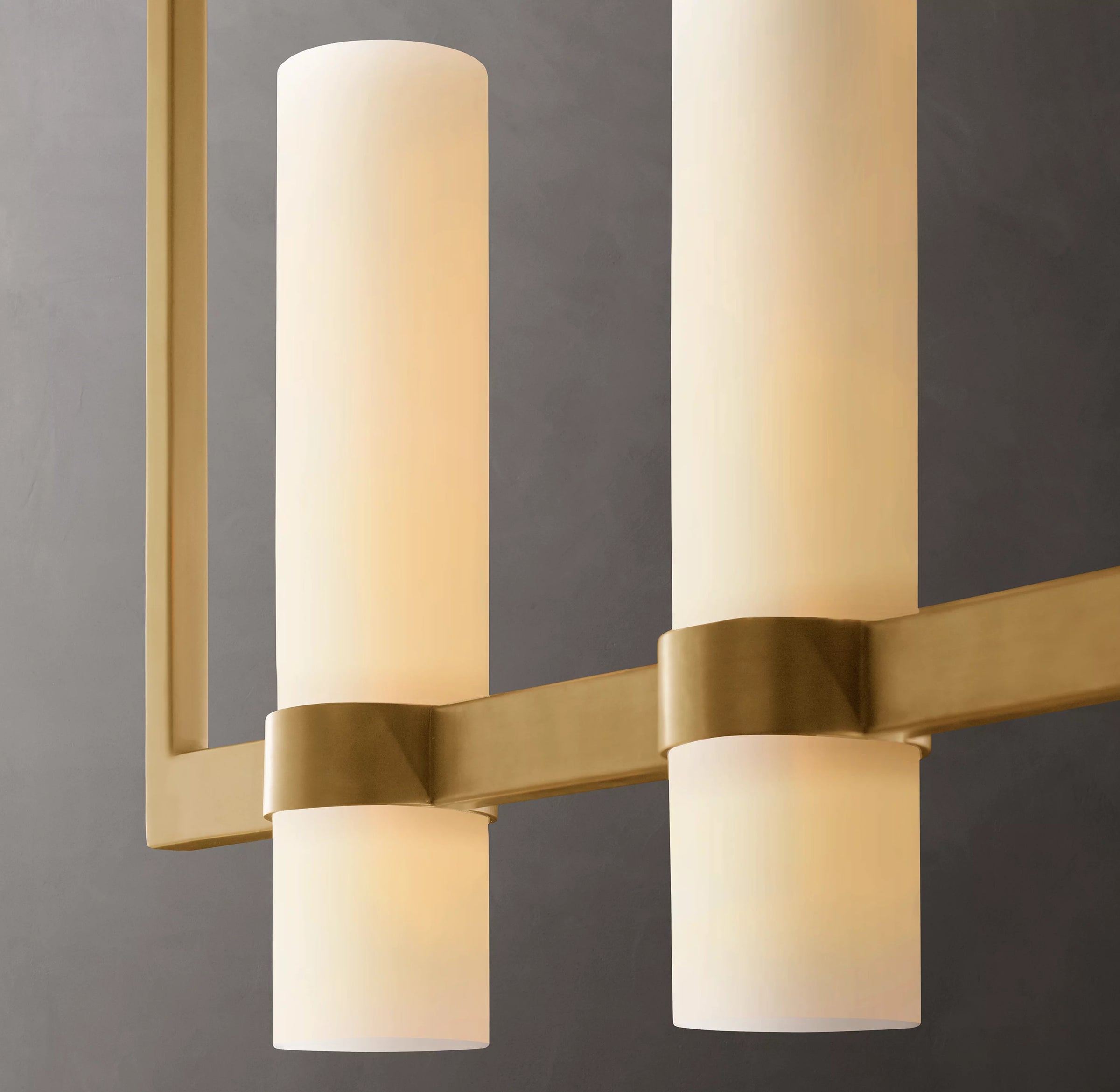 WOMO Cylindrical Milk Glass Linear Chandelier - Ravelle