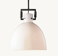 WOMO Milk Glass Dome Pendant Light - Machinist