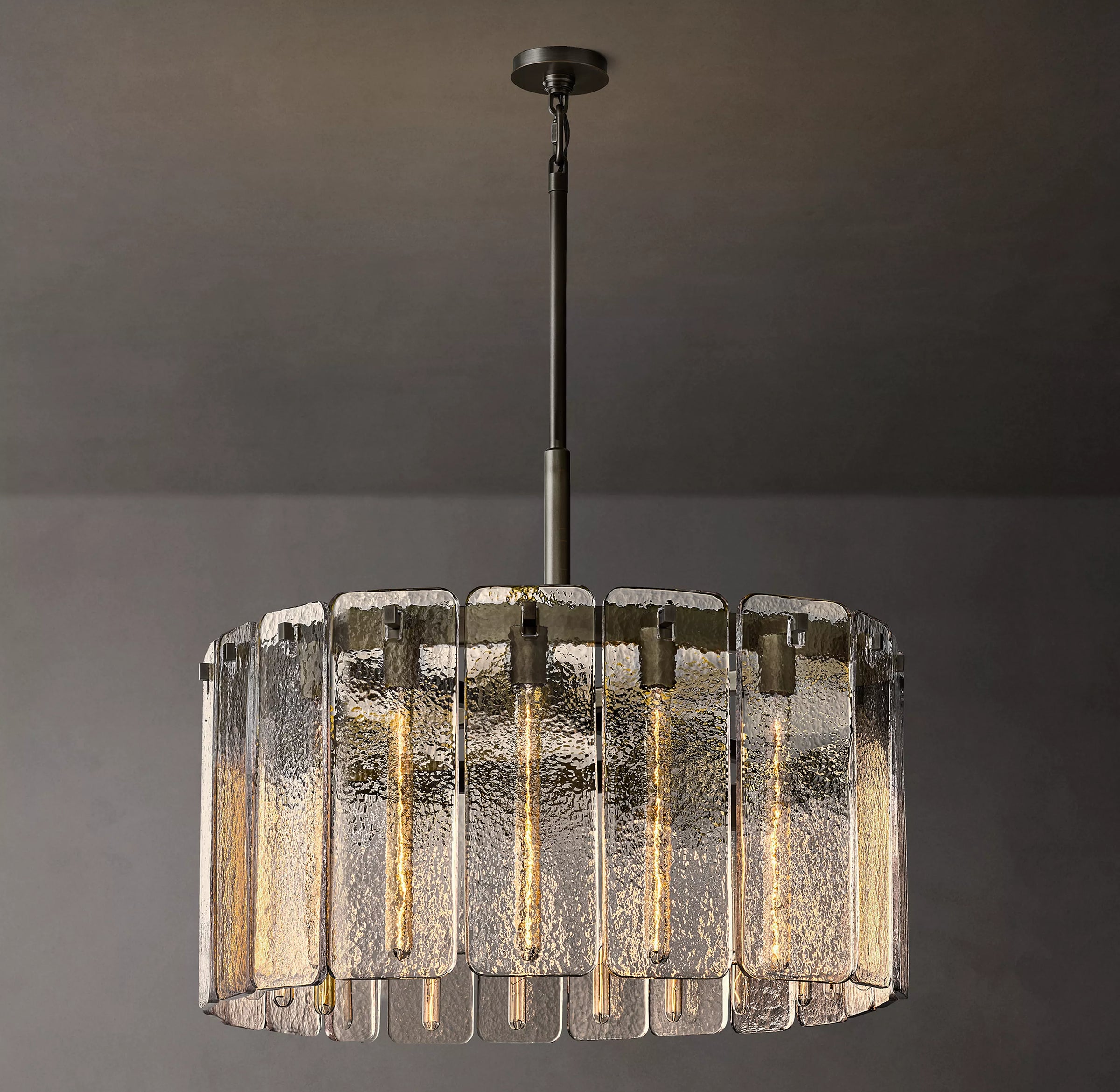 WOMO Textured Glass Round Chandelier - Calamette