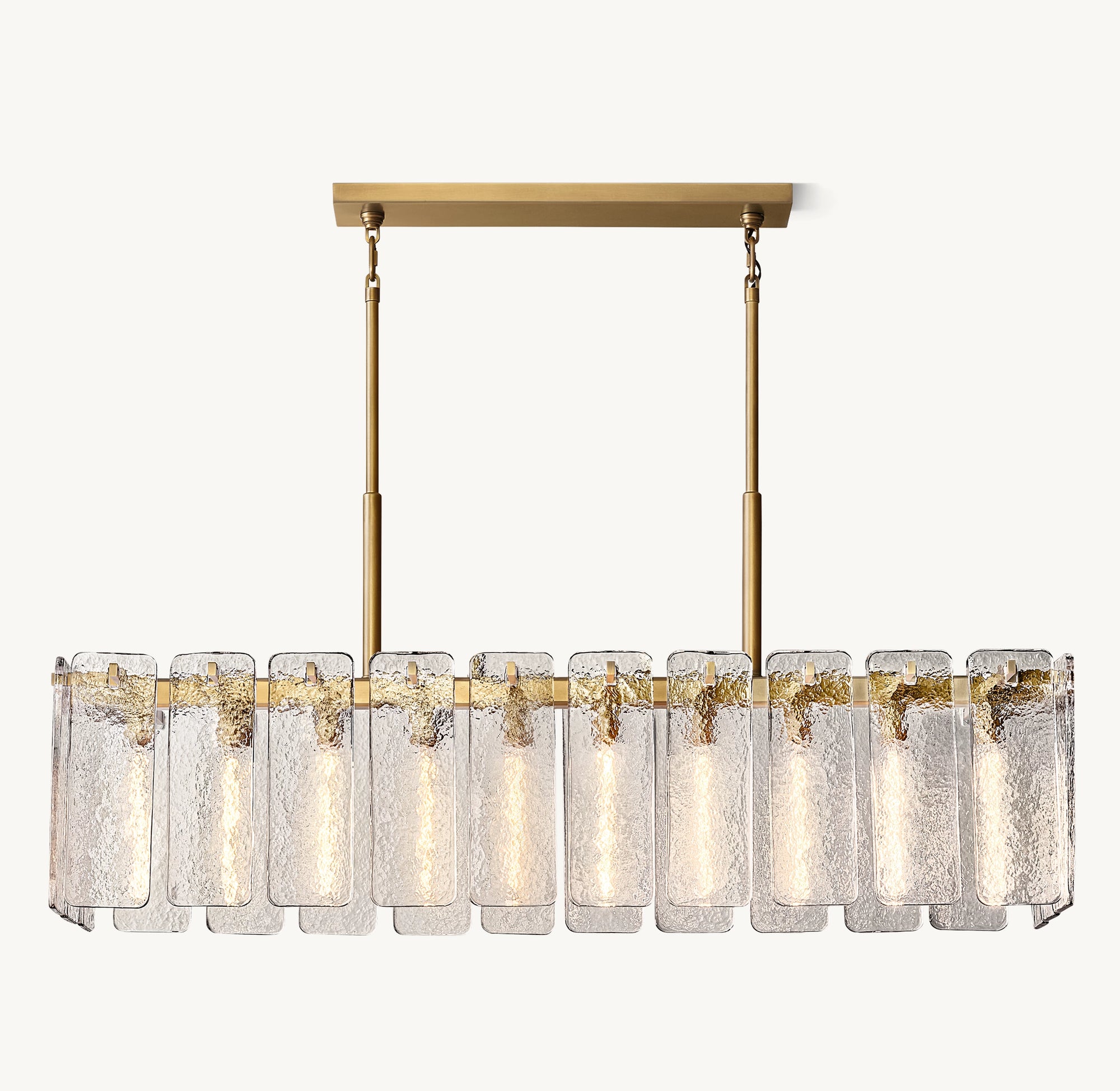 WOMO Textured Glass Rectangular Chandelier - Calamette