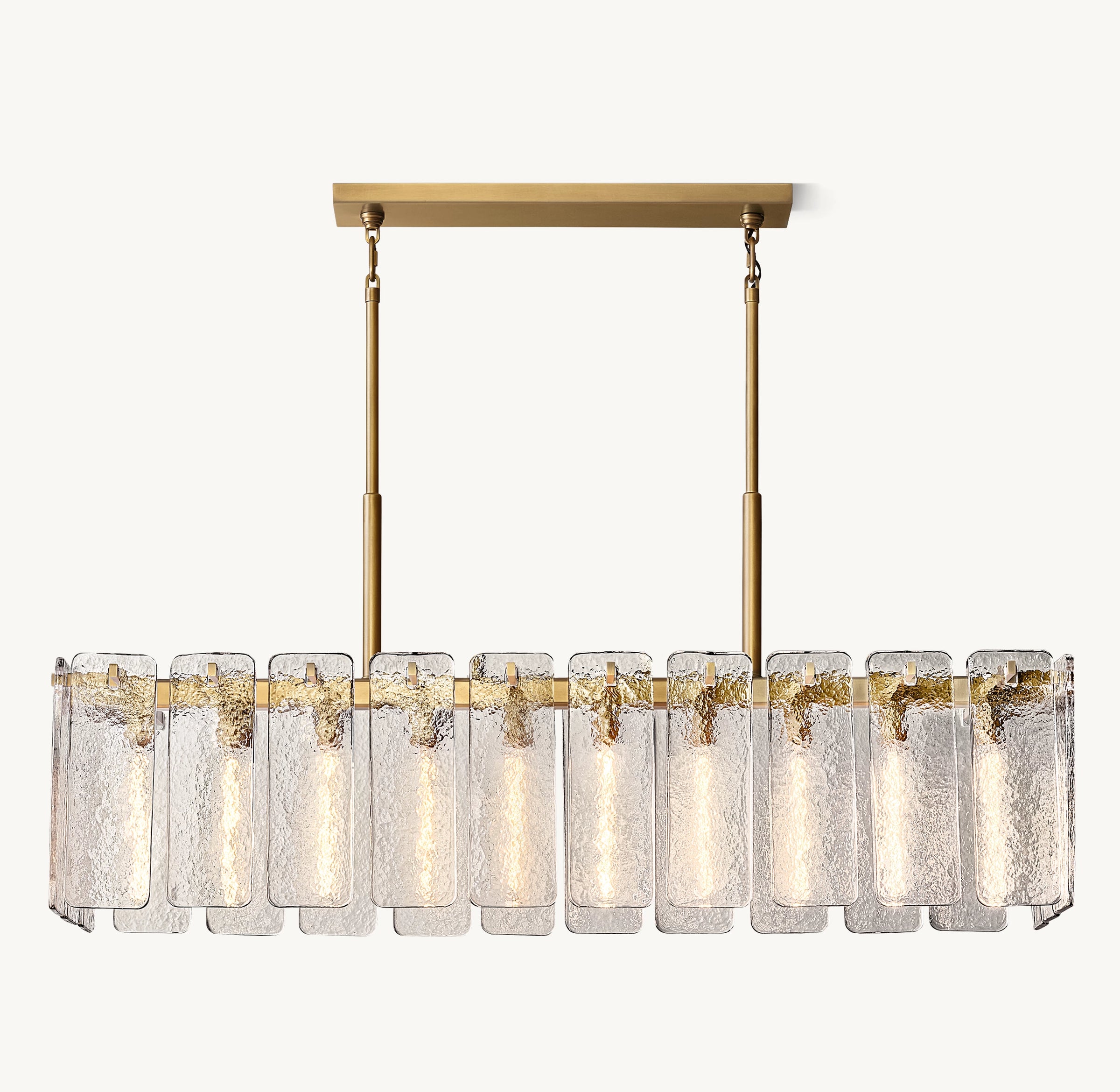 WOMO Textured Glass Rectangular Chandelier - Calamette