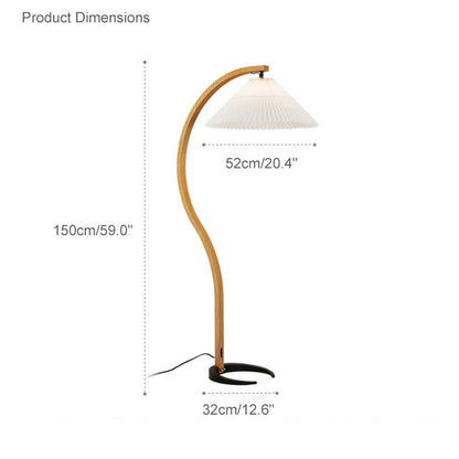 WOMO Pleated Gooseneck Floor Lamp-WM7013