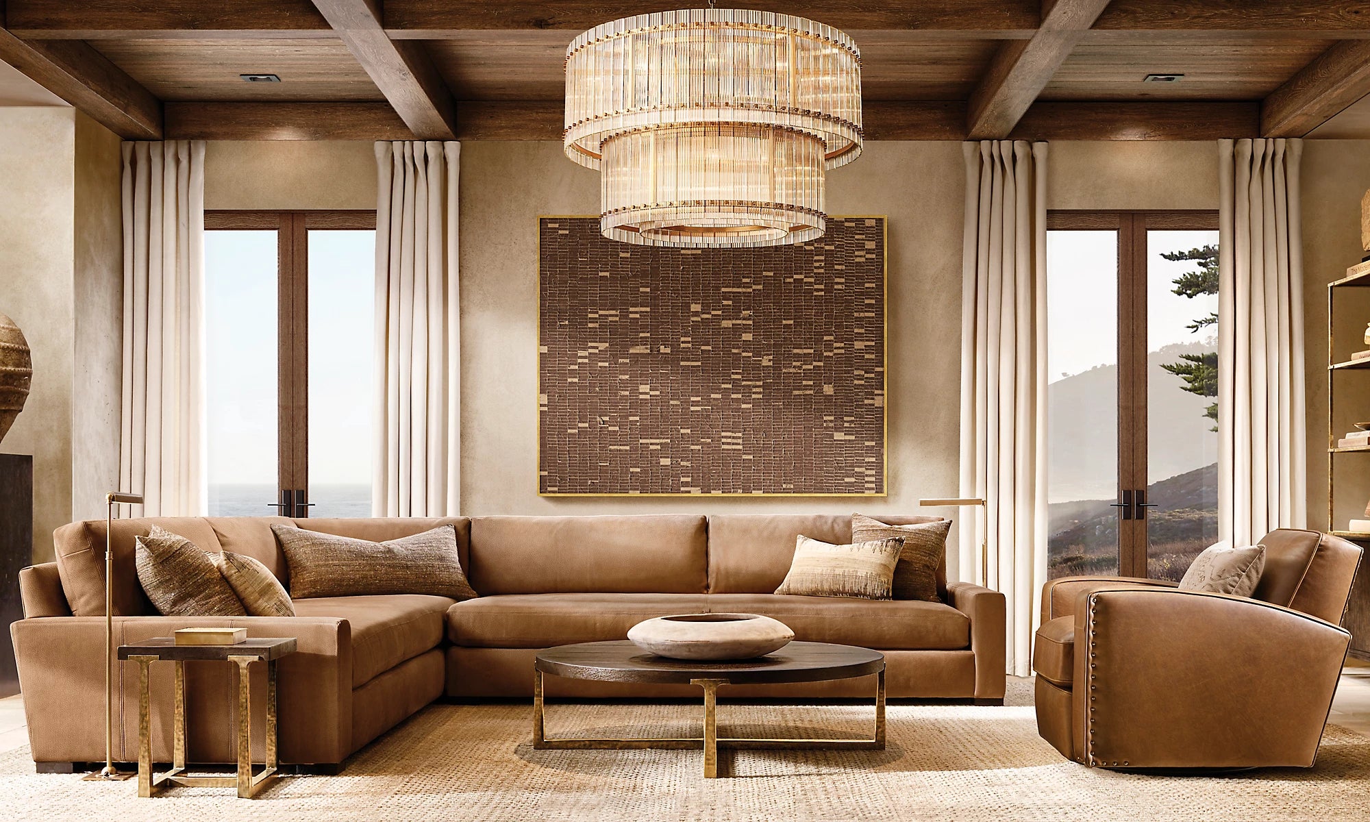 WOMO Ribbed Glass Two-Tier Chandelier - San Marco