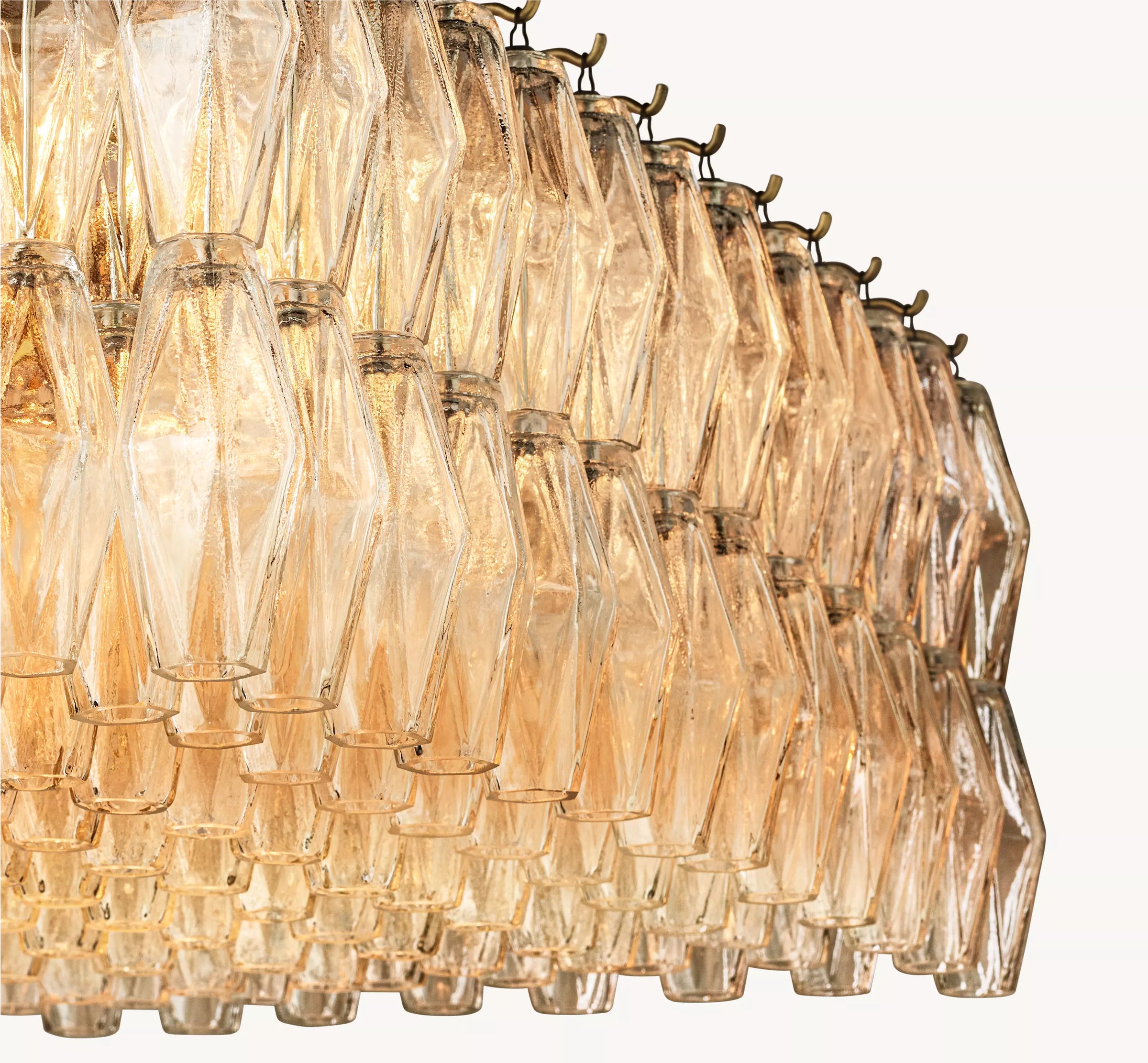 WOMO Clear Murano Glass Rectangular Chandelier - Chiara