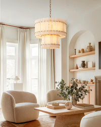 WOMO Alabaster Two-Tier Chandelier - San Marco