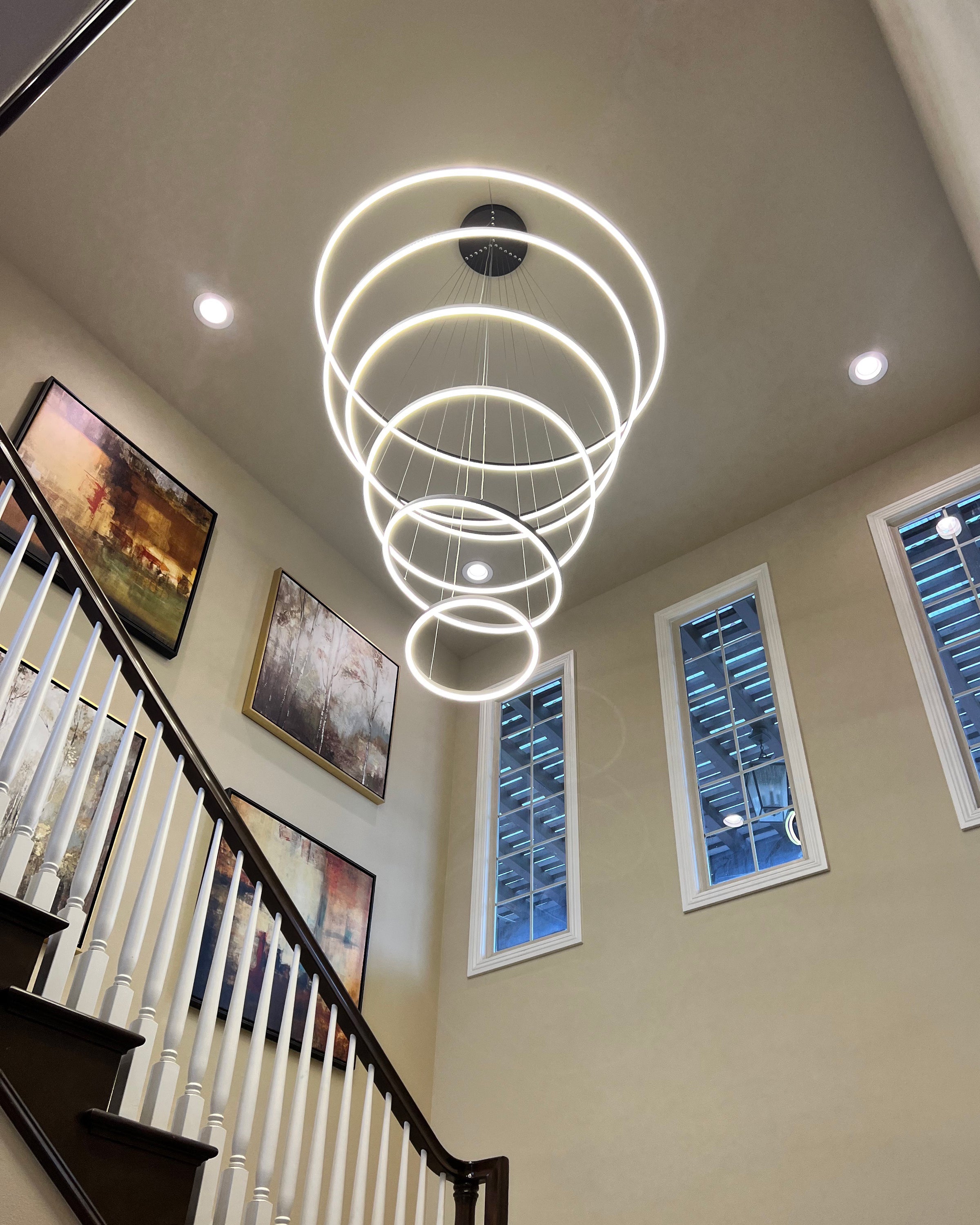 WOMO Tiered Ring LED Chandelier-WM2159