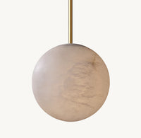 WOMO 11 Inch Hand-carved Alabaster Globe Pendant Light - Celestial