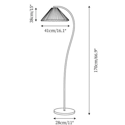 WOMO Pleated Gooseneck Floor Lamp-WM7119