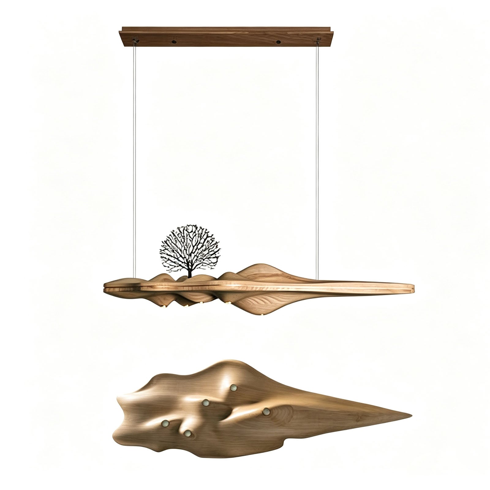 WOMO Mid-Century Wood Zen Chandelier-WM3260
