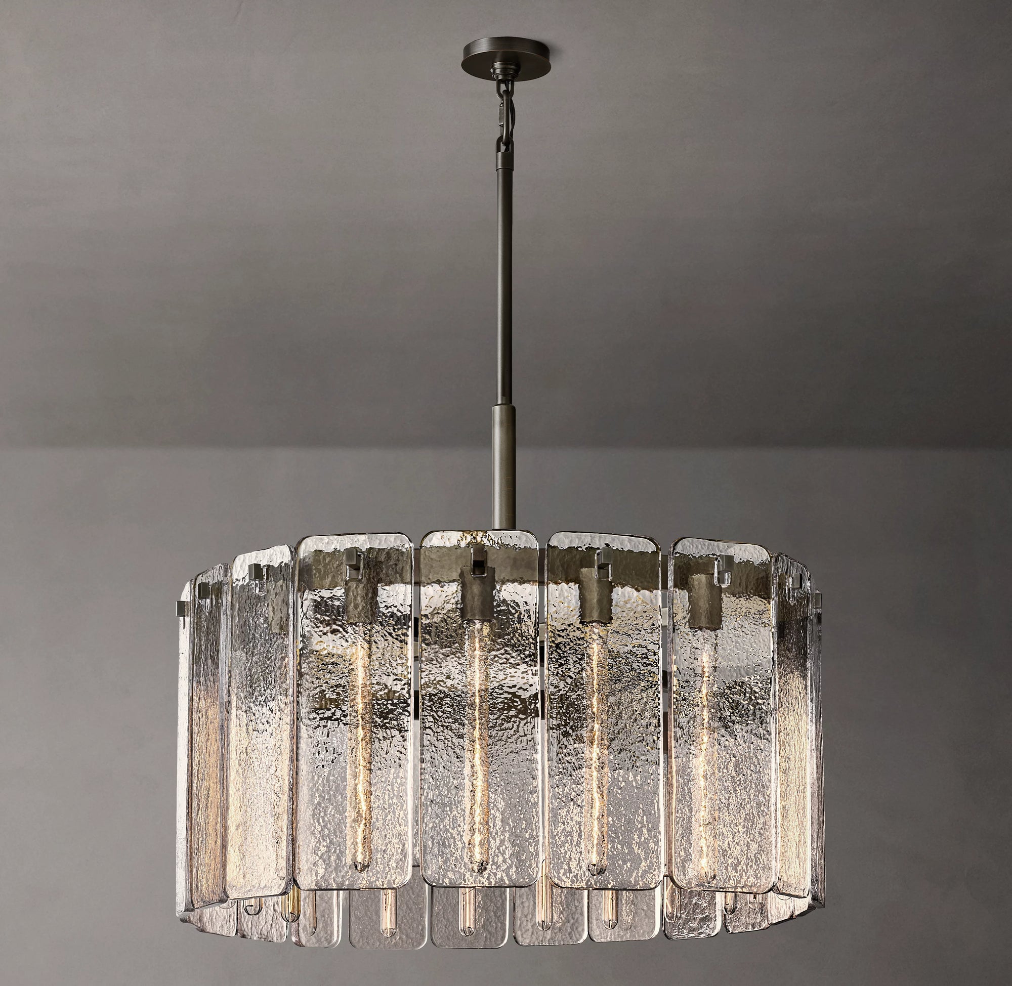 WOMO Textured Glass Round Chandelier - Calamette