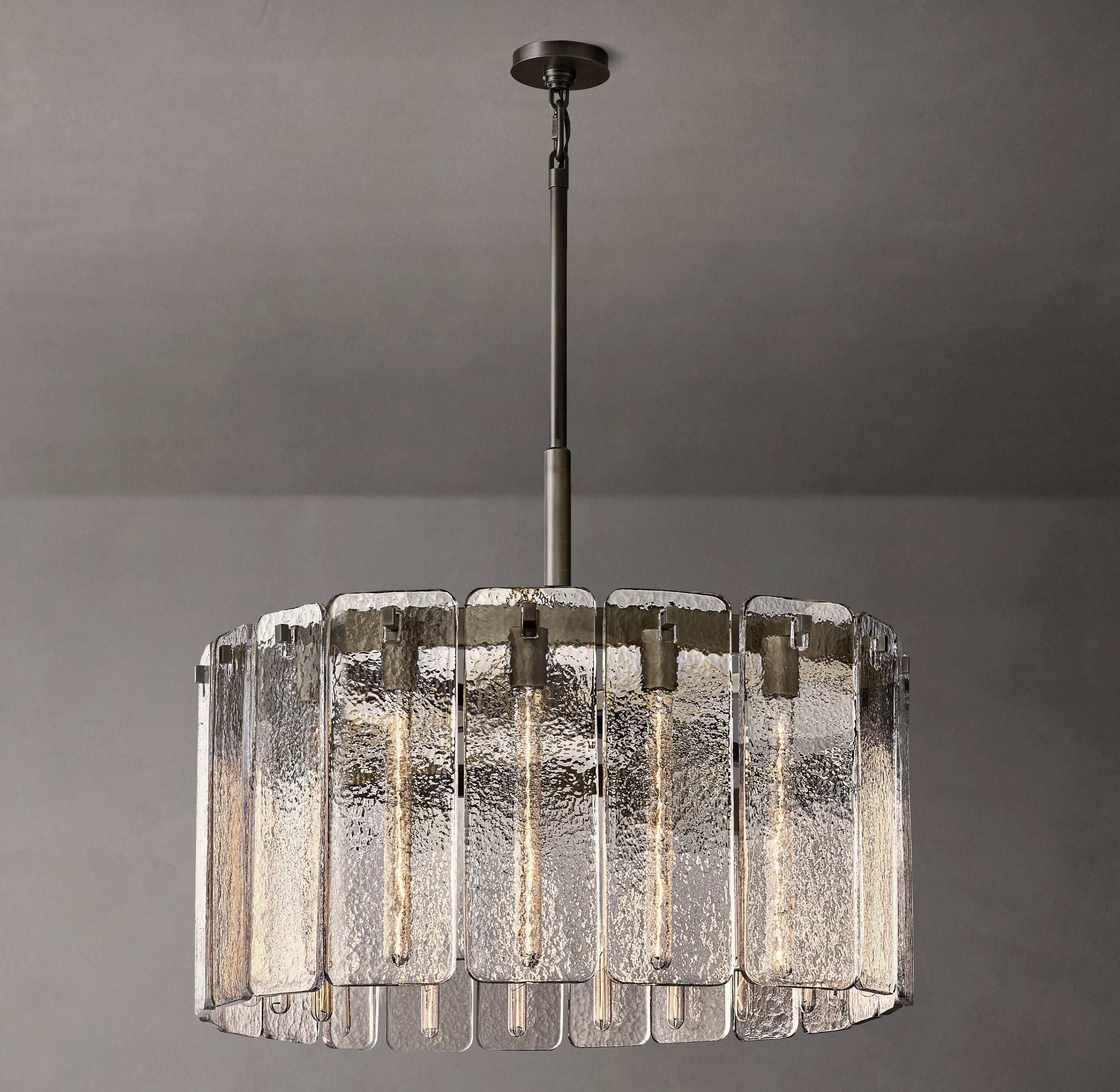 WOMO Textured Glass Round Chandelier - Calamette