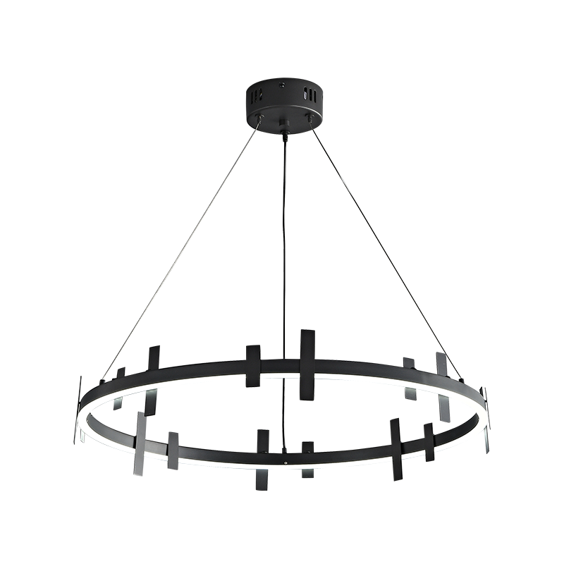 WOMO Black Brass Circular Chandelier-WM2237