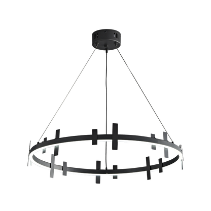 WOMO Black Brass Circular Chandelier-WM2237