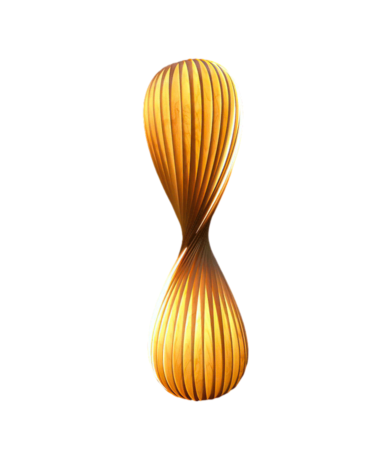 WOMO Twisted Tower Wood Floor Lamp-WM7044