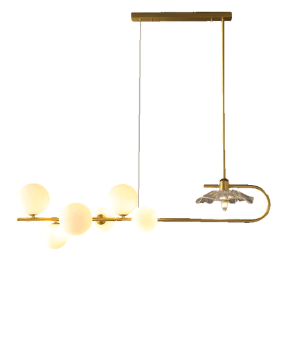 WOMO Linear Glass Bubble Brass Chandelier-WM2252