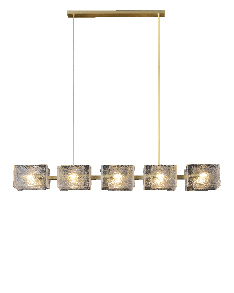 WOMO Textured Glass Linear Chandelier-WM2175