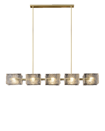 WOMO Textured Glass Linear Chandelier-WM2175