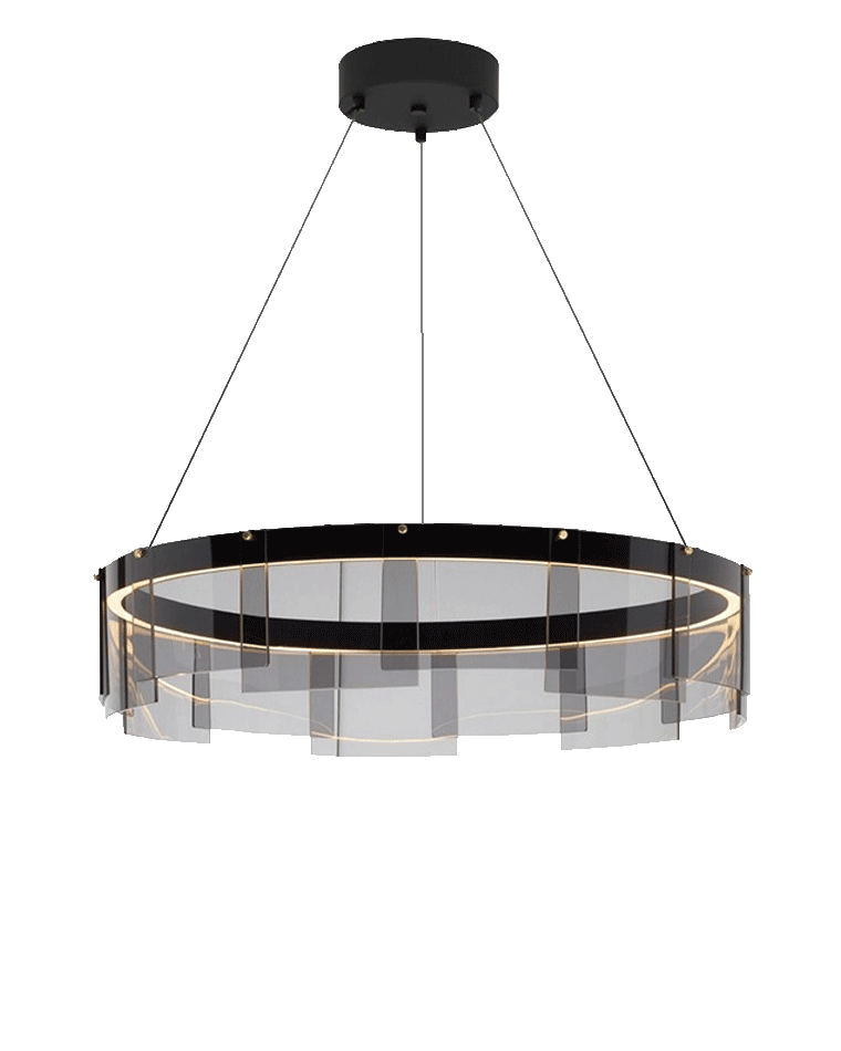 WOMO Smoked Glass Round Chandelier-WM2202