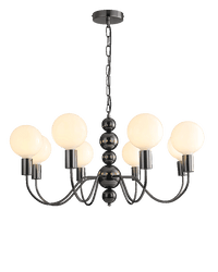 WOMO Glass Globe Black Arm Chandelier-WM2173