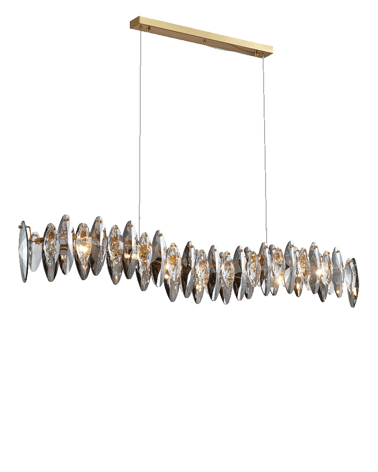 WOMO Smoked Crystal Linear Chandelier-WM2188